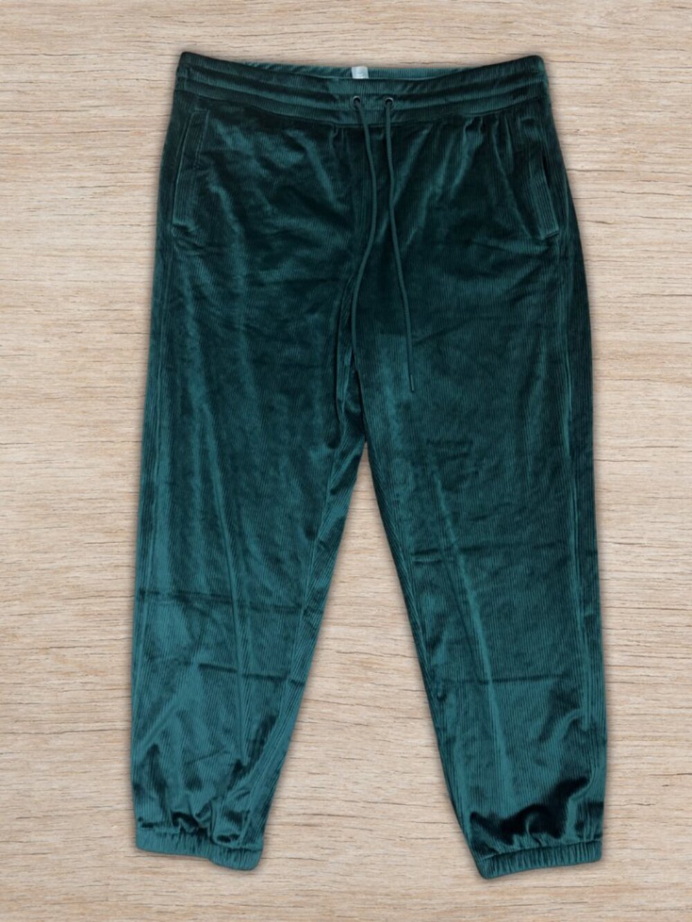 NWT Lou & Grey Crushed Velour Sweatpants Joggers Dark Green Women’s Size XL